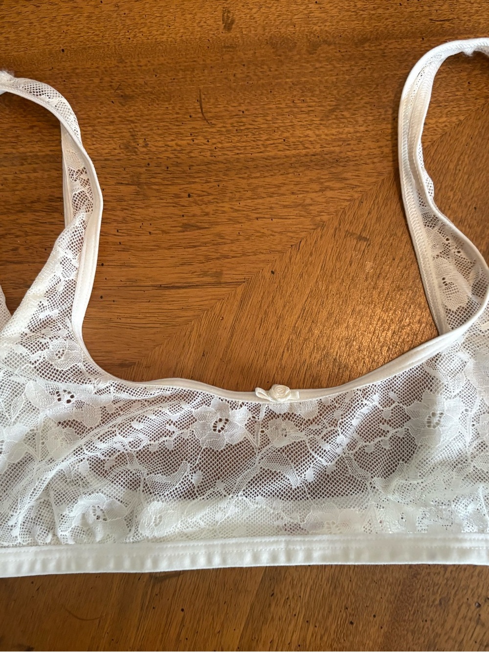 Anthropologie LyreBird White Floral Lace Racerback Bralette Size Small